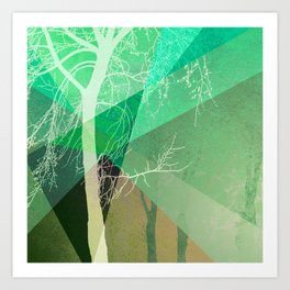 P22-B2 TREES AND TRIANGLES Art Print