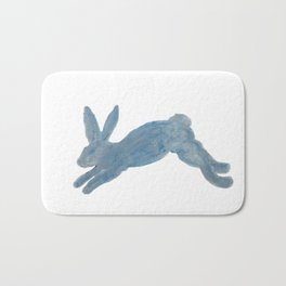 Blue French Country Bunny Rabbit  Bath Mat