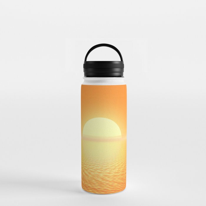 sunset Landscape Illustration Water Bottle