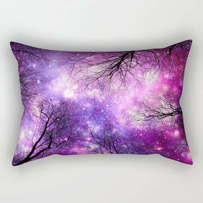 black trees pink purple space Rectangular Pillow