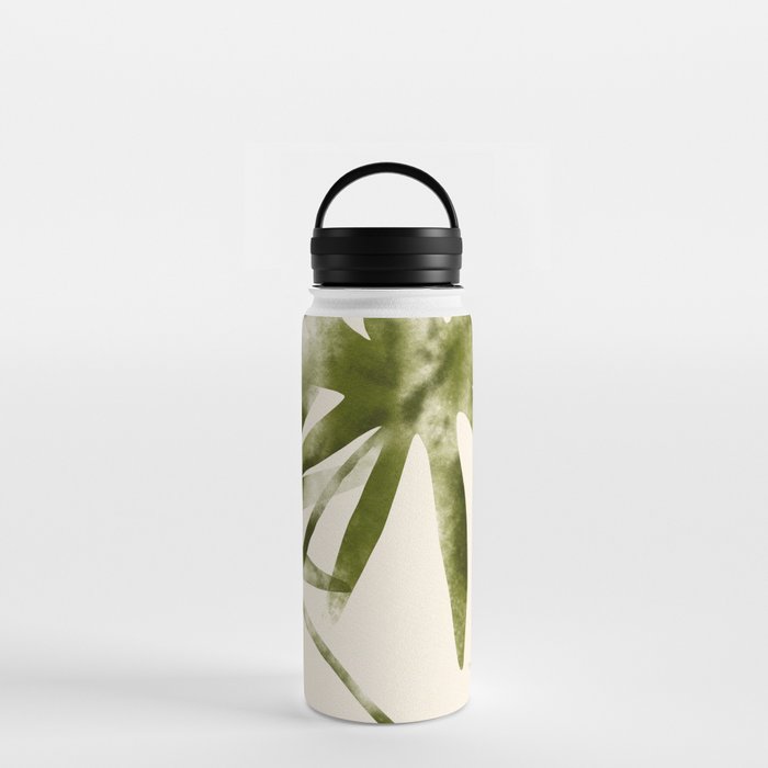 Palm Leaves Botanical Boho Shapes Water Bottle