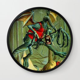 Alice and The Jabberwock in Color From Through The Looking Glass  Wall Clock | Children, Monster, Literature, Carroll, 20Thcentury, Jabberwock, 1910S, Alice, Fantasy, Storybook 