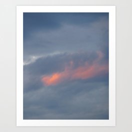 A touch of Warmth  Art Print | Peaceful, Soft, Photo, Orange, Cloud, Aesthetic, Nuage, Blue, Sunset, Warm 