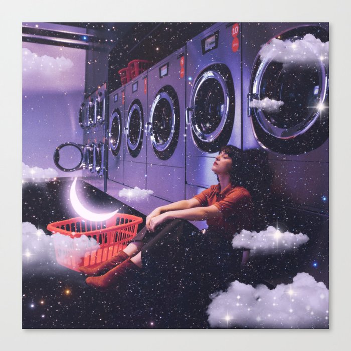 Cloudy Laundry Escape Canvas Print