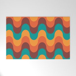 Retro Gradated Wave Pattern 334 Welcome Mat