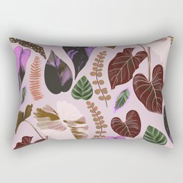 Plant Leaves Purple Tones Rectangular Pillow
