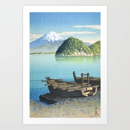 Hasui Kawase, Mount Fuji Seen From Mito Beach - Vintage Japanese Woodblock Print Art Art Print