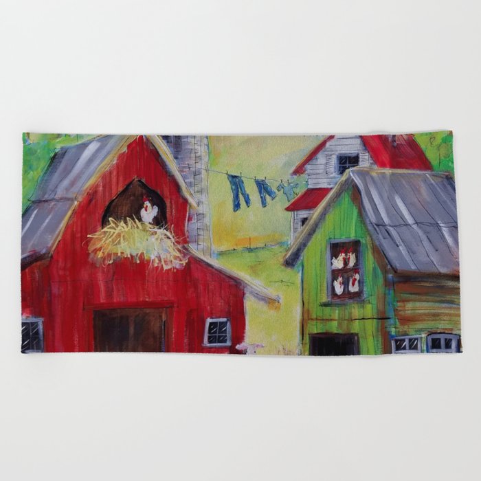 Whimsical Farm Beach Towel By Einerarts Society6