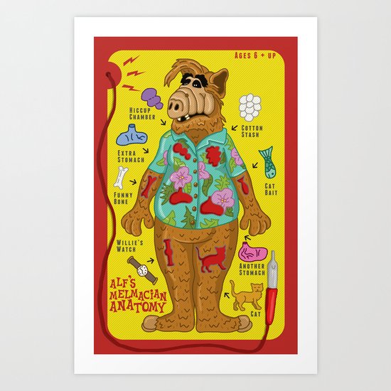 Alf's Melmacian Anatomy Art Print