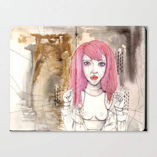 Poppet with strings Canvas Print