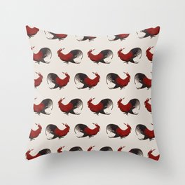 Running Roosters Throw Pillow