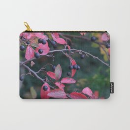 Autumn berries & pink leaves Carry-All Pouch | Nature, Peaceful, Pink, Autumn, Photo, Leaves, Fall, Peacefulnature, Berries, Colorfulnature 