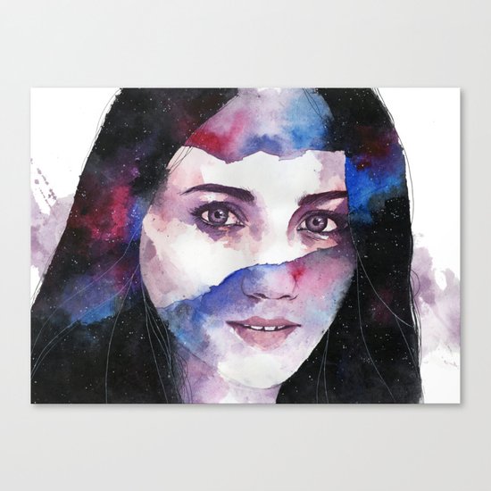 Tonight I gaze at the stars Canvas Print