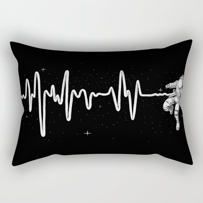 Space Heartbeat Rectangular Pillow