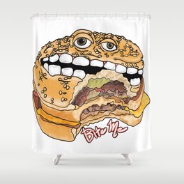 Bite Me Burger Shower Curtain