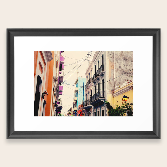 Colorful Buildings Of Old San Juan Puerto Rico Framed Art Print