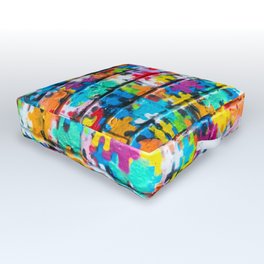 Rainbow Puzzle Outdoor Floor Cushion