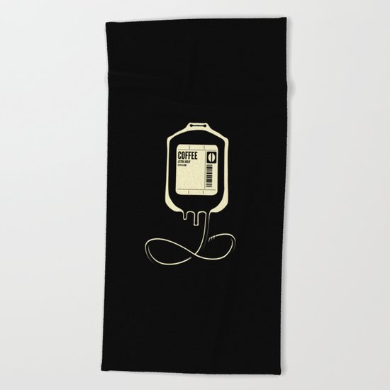 Coffee Transfusion - Black Beach Towel