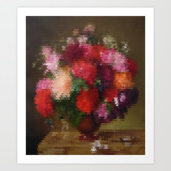 Geometric bunch of flowers Art Print