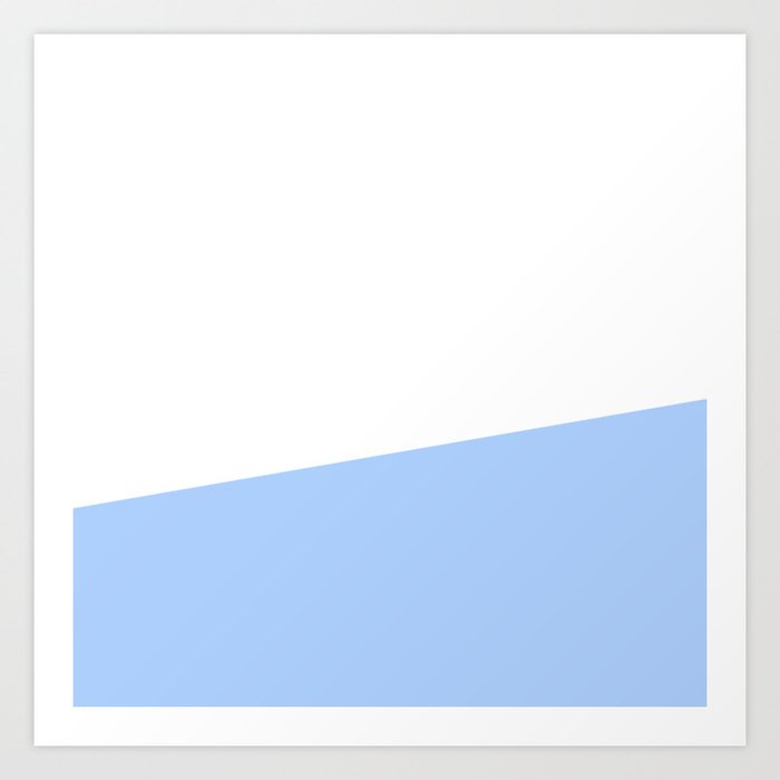 Stripe Block (sky blue/white) Art Print