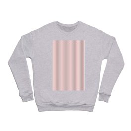 Wine Red and White Micro Vintage English Country Cottage Ticking Stripe Crewneck Sweatshirt