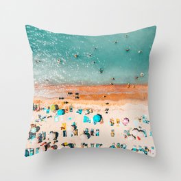 Beach Aerial Print, Coastal Beach Print, Home Decor Aerial Photography, Minimalist Print, Sea Beach Art Print, Summer Travel Beach Sea Throw Pillow