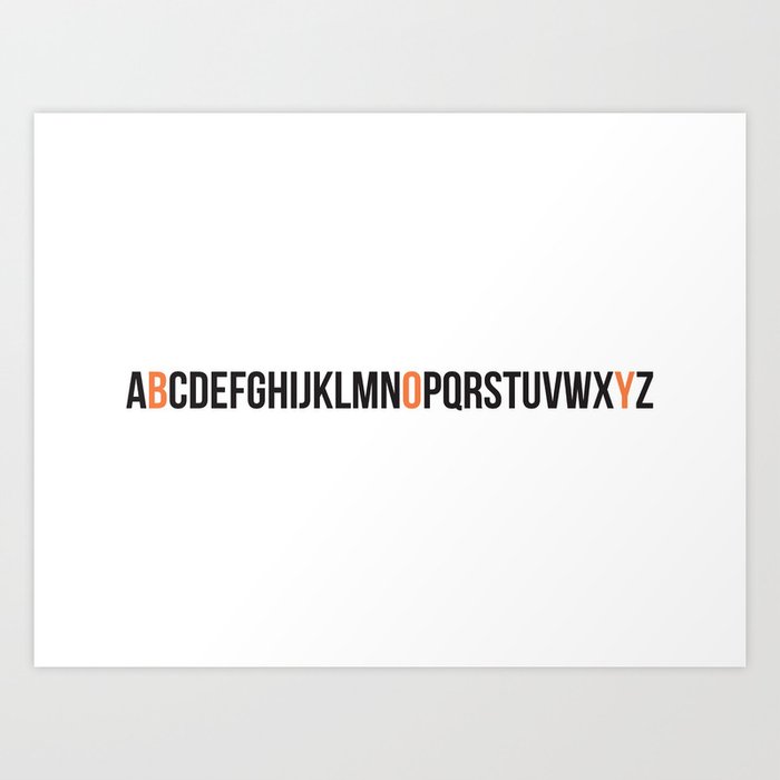 Boy Alphabet Letters A Z Art Print By Thingsthatsing Society6