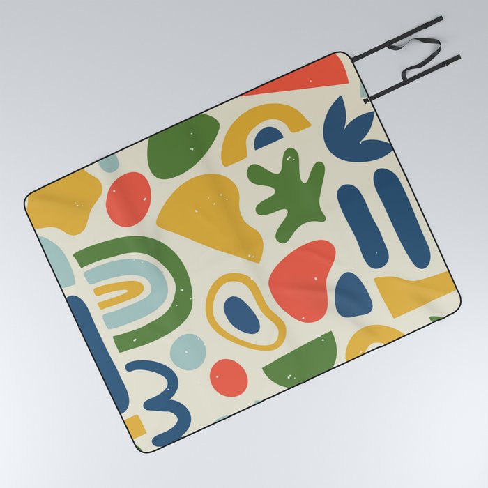 Henri Matisse Inspired Colorful Tropical Cut Outs Pattern Picnic Blanket