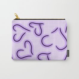 Cute Hearts Purple Carry-All Pouch