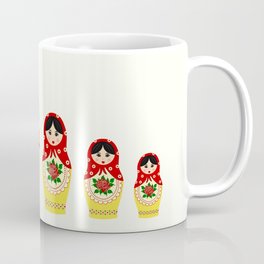 Red russian matryoshka nesting dolls Mug