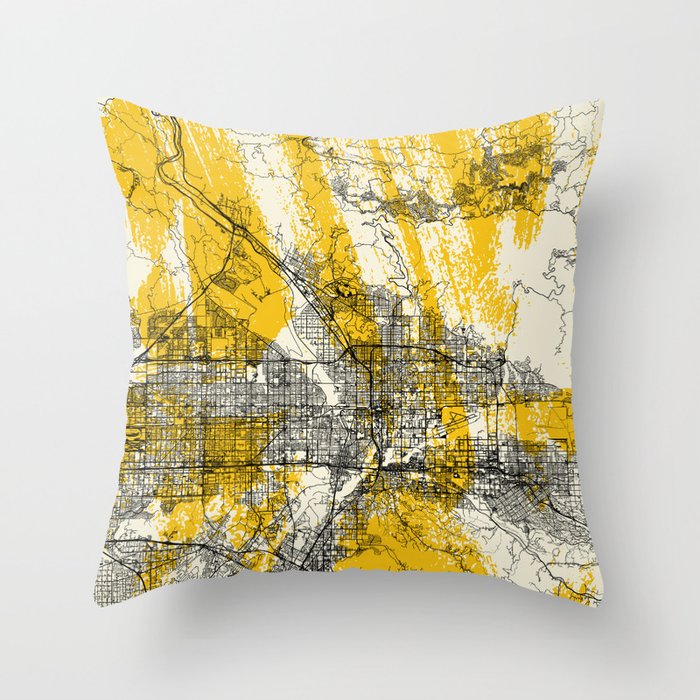 San Bernardino USA City Map - Minimal Painting Throw Pillow