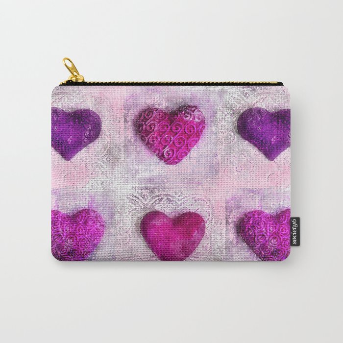 Pink Passion colorful heart pattern Carry-All Pouch