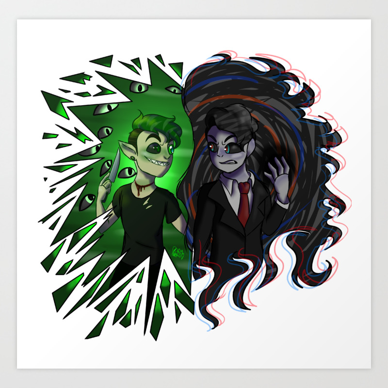 Antisepticeye Vs Darkiplier Art Print By Quinn And Kin Society6