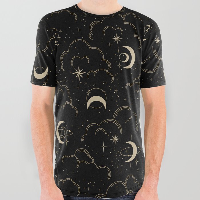 moon stars in the sky All Over Graphic Tee