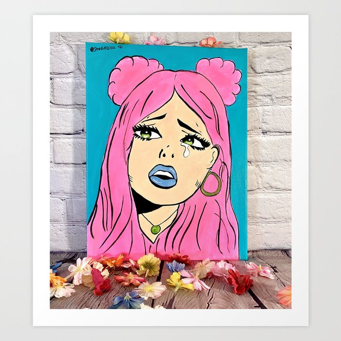 Cotton Candy Day Dreamz acrylic 12x16 canvas. Brand new condition and  colorful! Art Print