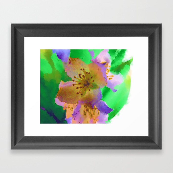 Purple Flowers - Watercolour Painting Framed Art Print