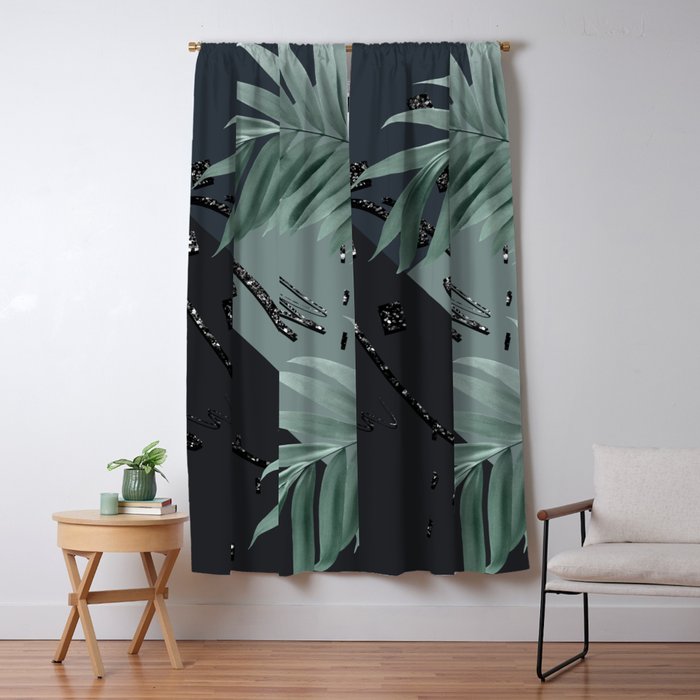 Night Palms Cali Vibes Abstract Glitter Glam 1 Tropical Decor