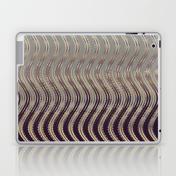 Earthy Elegance: Shades of Brown Ombre Wave Design Laptop & iPad Skin