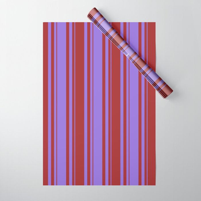 Purple and Brown Colored Lines Pattern Wrapping Paper
