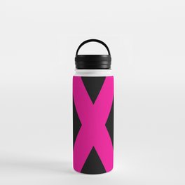 Letter X (Magenta & Black) Water Bottle