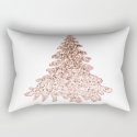Sparkling Christmas Tree Rose Gold Ombre Throw Pillow By