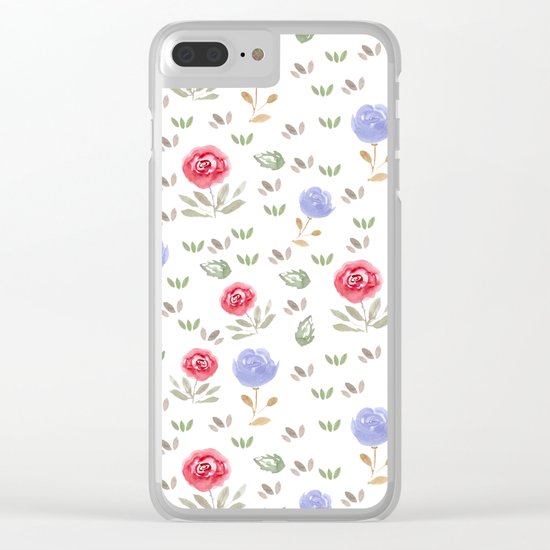 Watercolor . Floral pattern 3 Clear iPhone Case