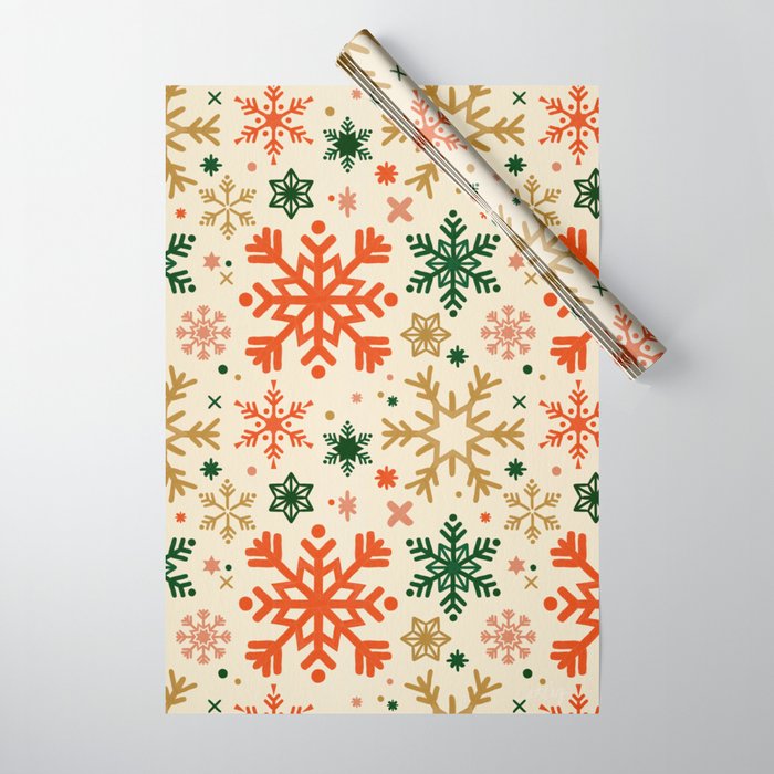 Snowflake Collection – Retro Palette Wrapping Paper