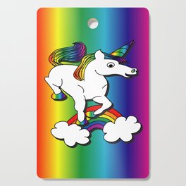 Rainbow Ombre Colorful Unicorn Cutting Board