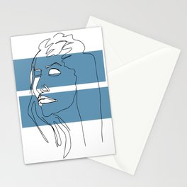 Girl with blue Stationery Card