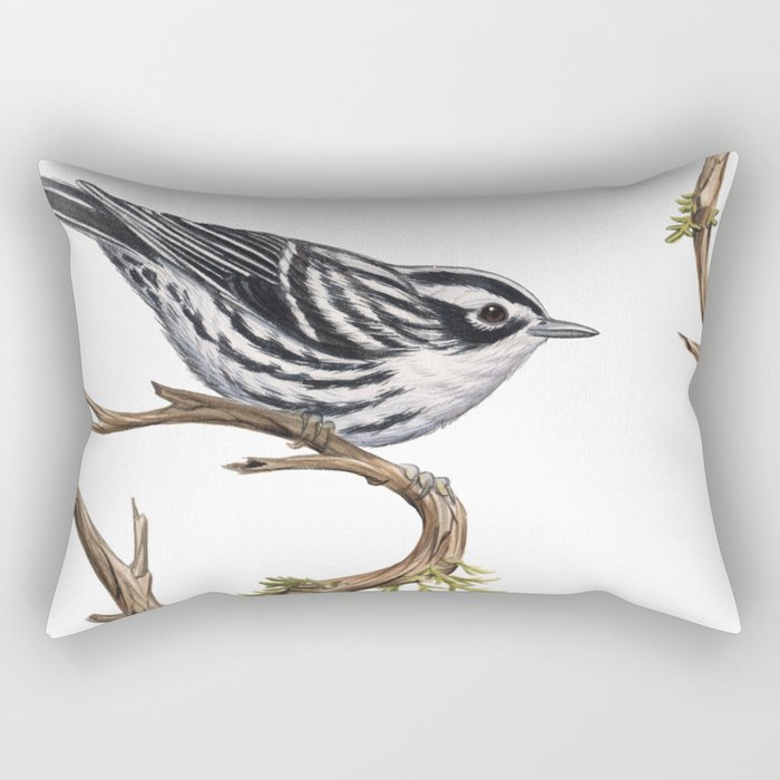 Black-and-White Warbler (Mniotilta varia) Rectangular Pillow