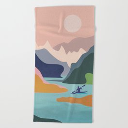 River Canyon Kayaking Beach Towel