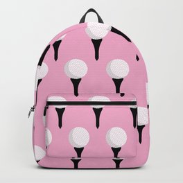 Golf Ball & Tee Pattern (Pink) Backpack