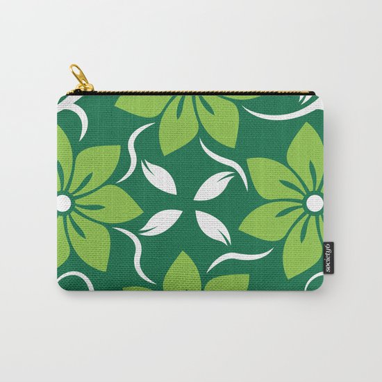 Green Spring Flower Pattern Carry-All Pouch