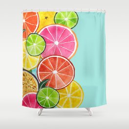 Bright Citrus Fruit Slices Shower Curtain